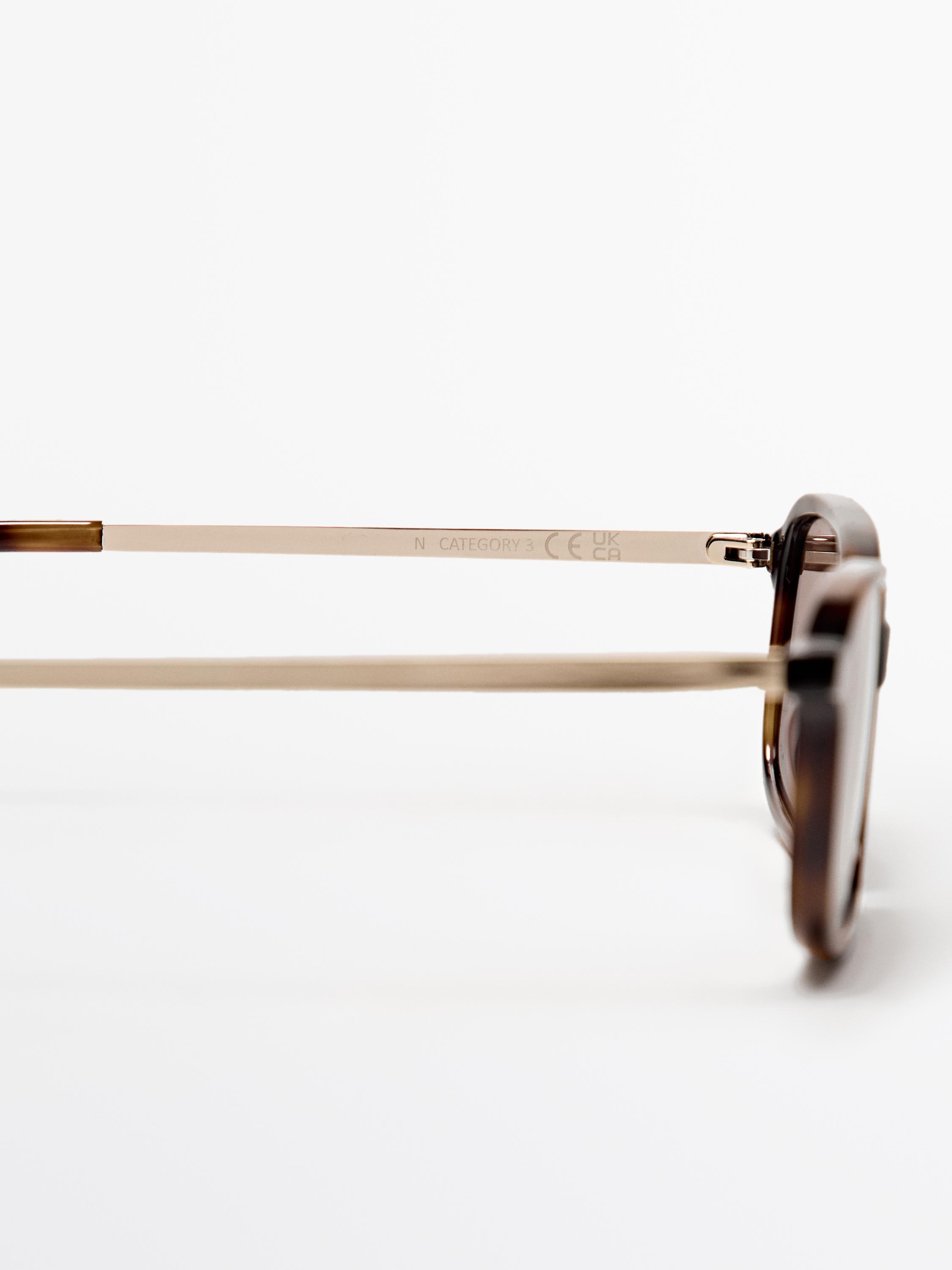 Contrast rectangular sunglasses